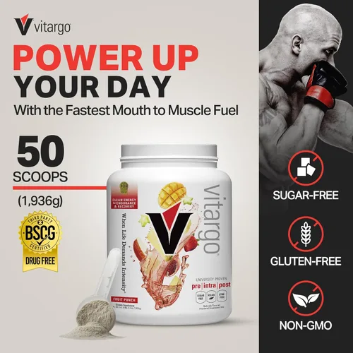 Miniatura 2 de Vitargo Polvo de Carbohidratos Alimenta el Glucógeno Muscular 2 Veces Más Rápido 4.4 LB Mango Polvo Pre Entrenamiento y Post Entrenamiento