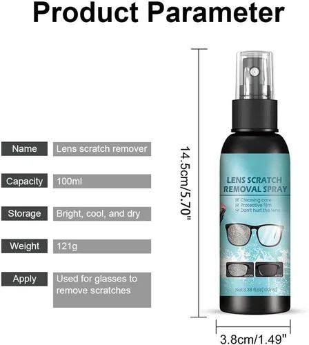 Miniatura 5 de ROWPOZ Spray limpiador de cristales para ojos, removedor de arañazos de lentes para lentes de 3.4 fl oz, limpiador de lentes en aerosol para gafas
