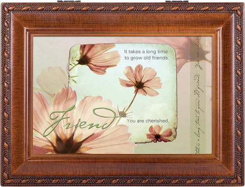 Miniatura 3 de Cottage Garden Old Friends Friendship - Joyero de madera sintética con diseño de grano de madera