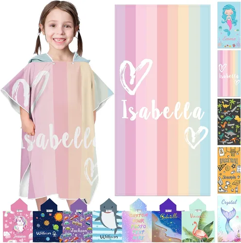 Miniatura 13 de Toallas de playa personalizadas para niños, toallas de playa personalizadas con nombres, regalos personalizados para niños pequeños, niñas