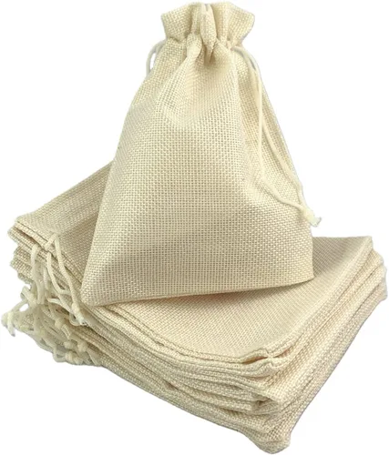 Miniatura 17 de Palmhomee Paquete de 20 bolsas de regalo de arpillera con cordón, bolsas de joyería de lino, bolsas de yute de boda para joyas y bolsas