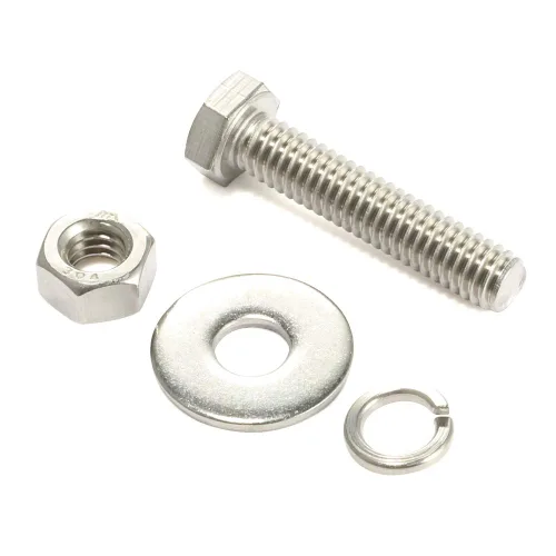 Miniatura 7 de Tornillos de cabeza hexagonal de 1/4-20 x 1/2 pulgadas con tuercas hexagonales y arandelas gruesas planas y de bloqueo, totalmente roscados, acero