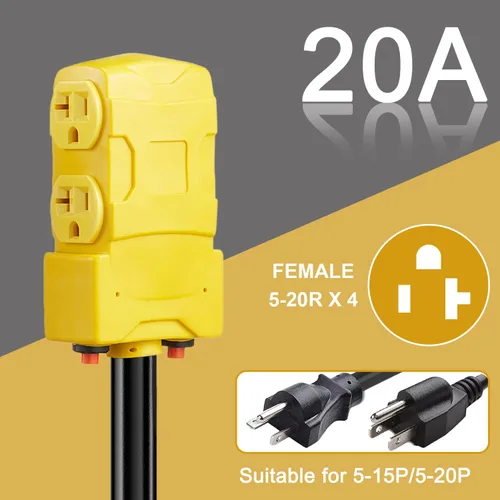Miniatura 7 de [240 V a 120 V] Suplevel Adaptador de 30 amperios a 20 amperios de 110 V, adaptador NEMA 10-30P a 4X 5-15R/5-20R Adaptador de Distribución