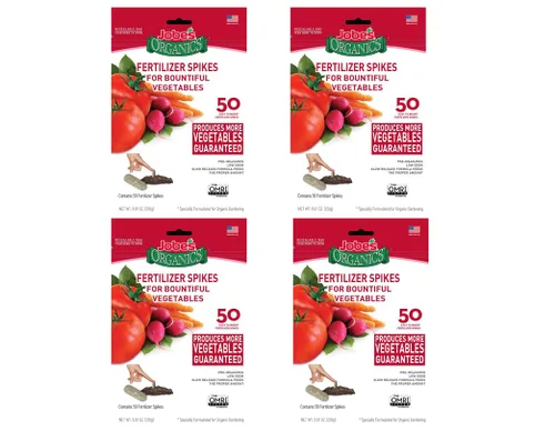 Jobe's Organics Picos fertilizantes para verduras y tomates, fertilizante de liberación temporal de 2-7-4 para todas las verduras, hierbas y plantas