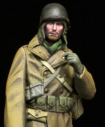 Miniatura 2 de PANGCHENG 1/16 4.724 in nosotros infantería invierno figura pie kit resina modelo miniatura sin ensamble sin pintar