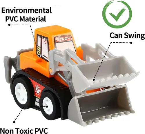 Miniatura 4 de Yeonha Toys Vehículos, Vehículos Pull Back, 12 unidades, Vehículos de construcción y de carrera de juguete, variados, camión, mini auto de juguete