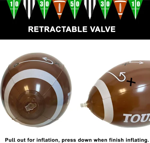 Miniatura 7 de GiftExpress 12 piezas de balones de fútbol americano inflables de 16" para el día del juego y como obsequio de fiesta, decoraciones de fiesta