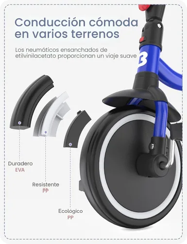 Miniatura 4 de besrey Triciclo para niños pequeños con campana, triciclo para niños de 18 meses a 5 años, triciclo para niños, bicicleta para niños de 1.5 a 5