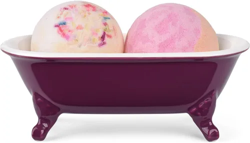 Miniatura 26 de Bañera decorativa en miniatura con patas de garra de cerámica de 6.5", jabonera para jabón en barra, soporte para esponja de cocina y bandeja