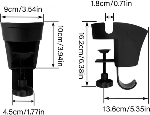 Miniatura 3 de Desk Organizers Clamp On Headphone Hook Cup Holder and Pen Stand Container for Efficient Workspaces Accessory