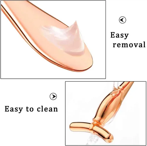 Miniatura 4 de 2 piezas de aplicador de crema para ojos de metal, rodillo facial masajeador, varita de masaje para ojos, mujeres y niñas, masajeador facial