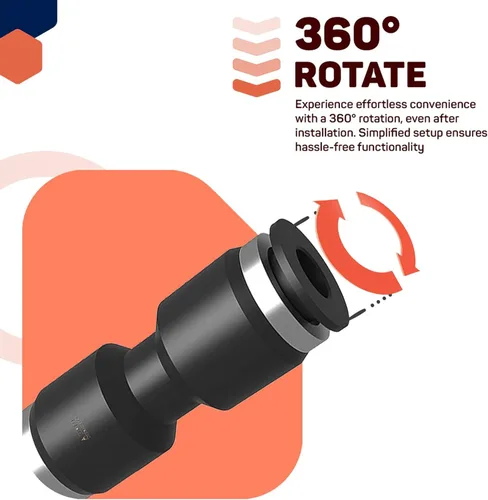 Miniatura 6 de Utah Pneumatic Conexiones en T de 1/4 "Push To Connect (paquete de 10) Línea de aire y acoplador neumático de conexión rápida Conector de tubo