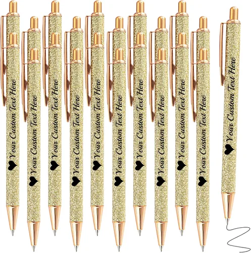 Miniatura 17 de Hasta 100 bolígrafos personalizados a granel con nombre, bolígrafo con purpurina personalizable, logotipo de negocios, mensaje de texto, regalo