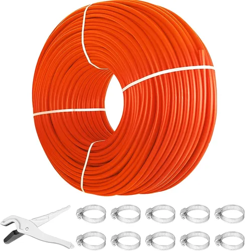 Happybuy Tubería PEX de 1000 pies Tubo PEX de 1/2" Tubería PEX Barrera de Oxígeno Piso Radiante Tubo PEX Radiante Calefacción de Piso Fontanería