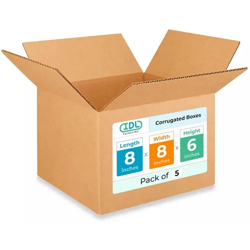 Cajas pequeñas para mudanza y envío de 8 x 8 x 6 pulgadas (paquete de 5) – Resistencia extra 200 libras frente a las regulares – Embalaje corrugado