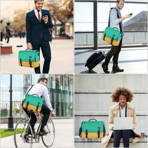 Miniatura 32 de MATEIN Bolsa tipo mensajero para hombres, mochila escolar para adolescentes, ligera de 17.3 pulgadas, maletín para laptop grande, bolsa cruzada