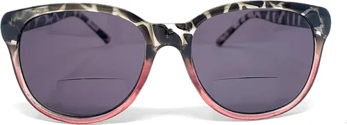 The Paris - Lentes de sol bifocales de lectura redondos, diseño de mariposa para mujer Tortuga rosa con humo