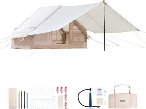 Miniatura 13 de VEVOR Tienda de campaña inflable para camping, tienda inflable de fácil instalación con bomba de mano, tienda de campaña Glamping para 4 estaciones