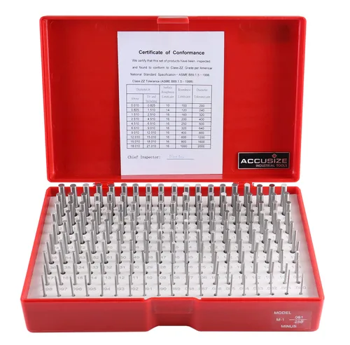 Miniatura 15 de Accusize Industrial Tools 0.011 '' a 0.060'', 50 piezas de acero Plug Pin Gage Set, menos, clase Zz, M0 (-)