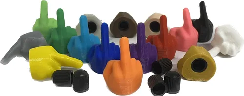 Miniatura 8 de 5 tapas de válvula de dedo medio, 16 colores, fabricadas en Estados Unidos