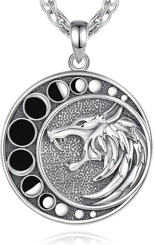 CELESTIA Collares vikingos de plata de ley 925 para hombres y mujeres, martillo de Thorslobo vikingorunas vikingasYggdrasil