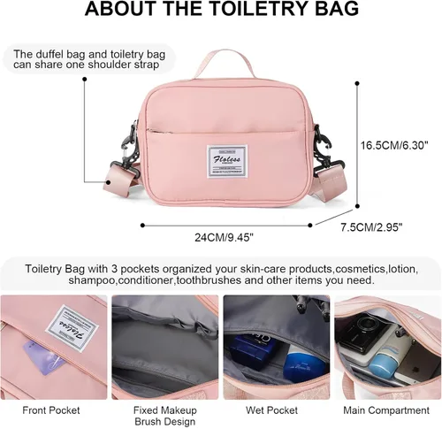 Miniatura 4 de Bolsa de viaje para gimnasio, bolsa de hombro para fin de semana para mujer