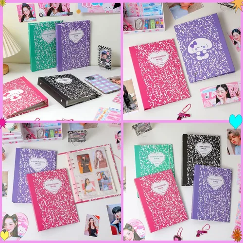 Miniatura 4 de Carpeta de tarjetas fotográficas Kpop 3 pulgadas Libro de soporte para tarjetas fotográficas Kpop con 50 fundas holográficas para tarjetas y Morado