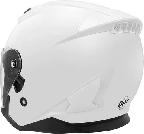 Miniatura 4 de Casco abierto para motocicleta, YEMA YM-637 aprobado por DOT, medio casco 3/4 con visera solar para adultos, hombres y mujeres Blanco