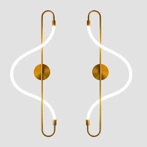 KCO Moderno apliques de pared dorados para interiores, juego de dos apliques de pared largos para pasillo, lámpara de pared de mediados de siglo,