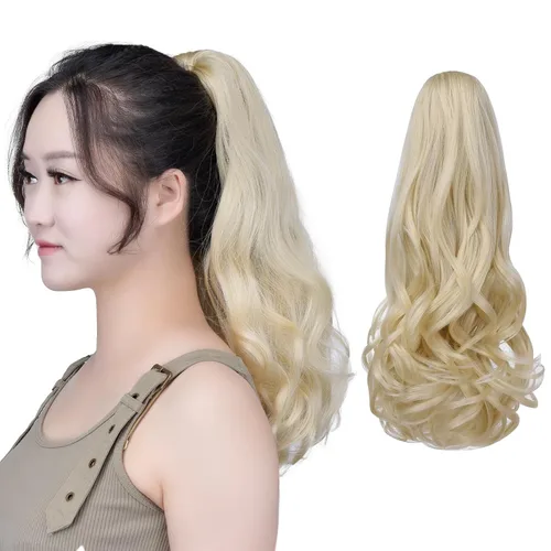 Miniatura 31 de SYXLCYGG Auburn Clip Cola de caballo Clip Cola de caballo Extensión de cola de caballo ondulado 10 pulgadas 3.5 oz pelo sintético falso pieza