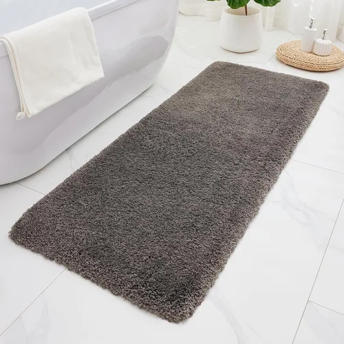 Miniatura 15 de ILANGO Alfombras de Baño Beige 32" × 20" Antideslizantes y Súper Absorbentes Extra Gruesas Suaves, Alfombra de Baño Lavable para Piso, Alfombra