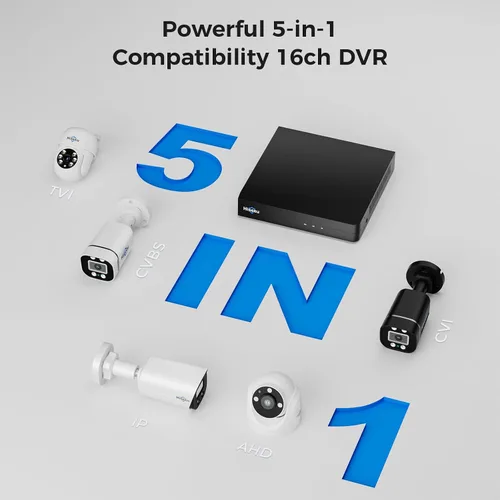 Miniatura 5 de Hiseeu Sistema de cámara de seguridad para exteriores con cable 3K con audio, luz dual inteligente, DVR de vigilancia de 5 MP 8 canales, cámaras