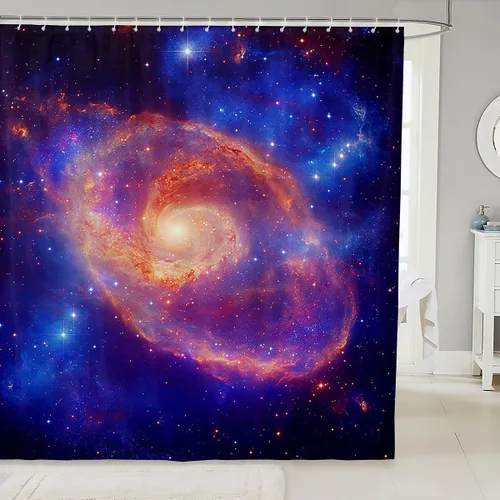 Erosebridal Cortina de baño de galaxia para niños, decoración de habitación espacial, 72 pulgadas de ancho x 72 pulgadas de largo, cortina de ducha