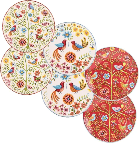 Miniatura 11 de Bico Blossom Symphony - Juego de 6 platos pequeños de 6 pulgadas de cerámica para aperitivos, postres, para bocadillos, ensaladas, decoración
