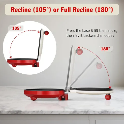 Miniatura 7 de KEINVE Máquina de pizza de 1000 W, plancha 2 en 1 para interiores y cocina de pizza, placa antiadherente abierta de 8.5 pulgadas de 180°
