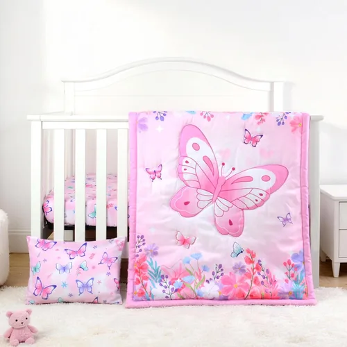 Miniatura 21 de JISEN Juego de ropa de cama de 3 piezas para cuna, juego de ropa de cama suave para cuna, camiones de construcción, juego de edredón para cuna