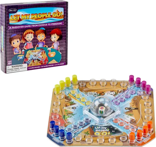 Rite Lite Let My People Go! Juego de mesa judío Judaica regalos para niños, regalos de fiesta de vacaciones, juego de judaísmo hasta 4 jugadores, un