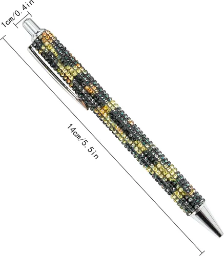 Miniatura 2 de HOCE 3 bolígrafos de metal con diamantes de imitación de 0.028 in, tinta negra, bolígrafos de regalo para Navidad, dama de honor, boda, cumpleaños