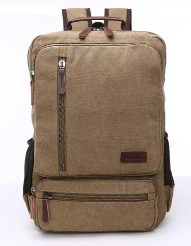 Miniatura 10 de Mochila de lona vintage, mochila resistente para senderismo y campamento, mochila casual para hombres y mujeres, se adapta a portátiles de 15.6 Café