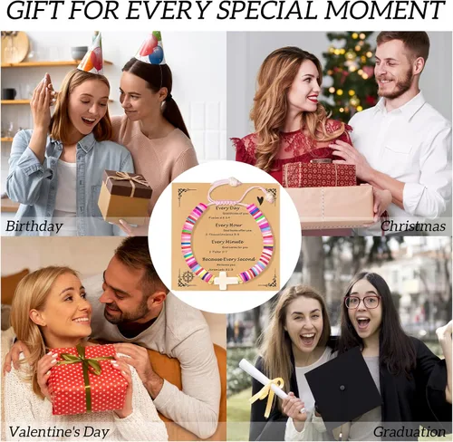 Miniatura 29 de Regalos navideños para niños, niñas adolescentes, mujeres, linda pulsera de cruz para niñas, regalos de Navidad cristianos para mujeres, ideas