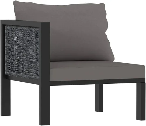 Miniatura 9 de Ensemble Salon de Jardin 8 Pièces Anthracite Gris Foncé avec Coussins Résistants aux Intempéries, Confortable et Moderne Pour Terrasse, Balcon ou