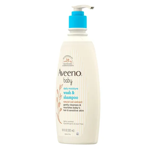 Miniatura 12 de Aveeno Baby Daily Moisture - Jabón corporal suave y champú con extracto de avena, lavado de baño y champú para el cabello 2 en 1, sin desgarros ni