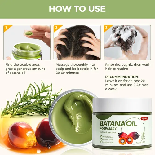 Miniatura 6 de Mixgee Bálsamo de aceite Batana para el crecimiento y grosor del cabello, fórmula natural con batana, aceite de romero y biotina, promueve la salud