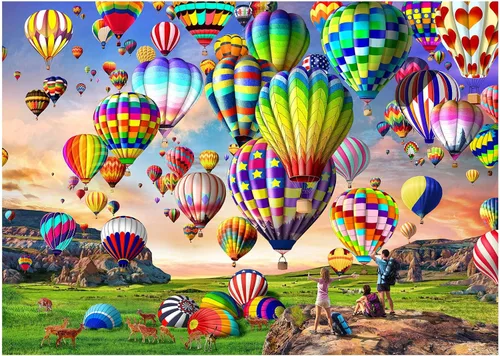 Rompecabezas para adultos de 1000 piezas, globo aerostático entrelazado perfectamente letra en la parte posterior sin polvo, decoración del hogar,