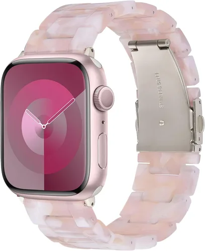 V-MORO - Correas de resina compatibles con Apple Watch Series 11/10/9/8/7 y SE/6/5/4/3/2/1/SE3 de 1.49, 1.57, 1.61, 1.65 pulgadas, correa ligera y