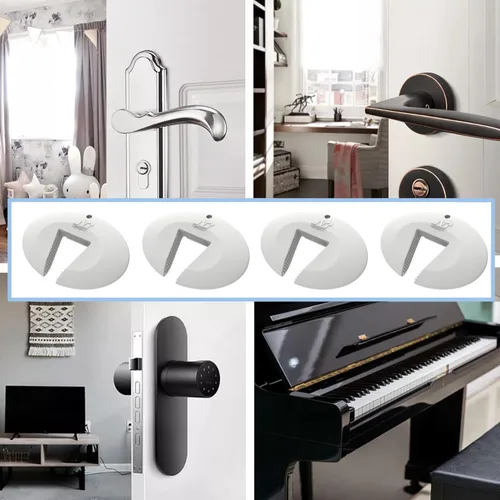 Miniatura 6 de Neobay Protector de Puerta contra Pellizcos y Tope para Puertas, Protector de Puerta de Silicona Duradera contra Pellizcos de Dedos, Previene Blanco