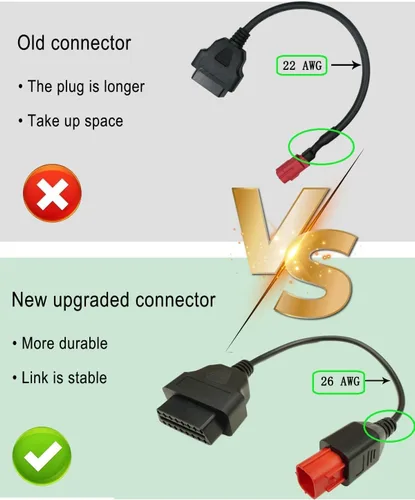 Miniatura 3 de Cable adaptador de 6 pines OBD2 para Guzzi Kawasaki Suzuki Yamaha Harley Davidson Piaggio Vespa motocicleta, conector Euro5 de 6 pines