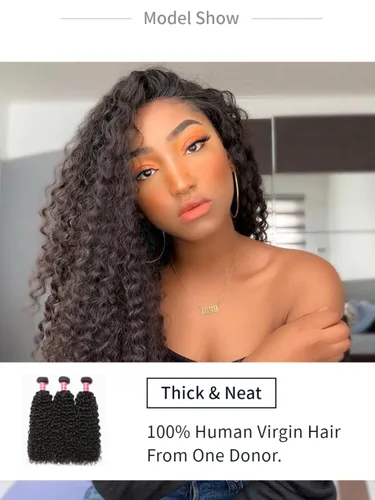 Miniatura 6 de Nadula Cabello humano rizado malasio, 3 paquetes de 12 10 8 pulgadas, 100% sin procesar virgen Jerry extensiones de trama de cabello humano rizado