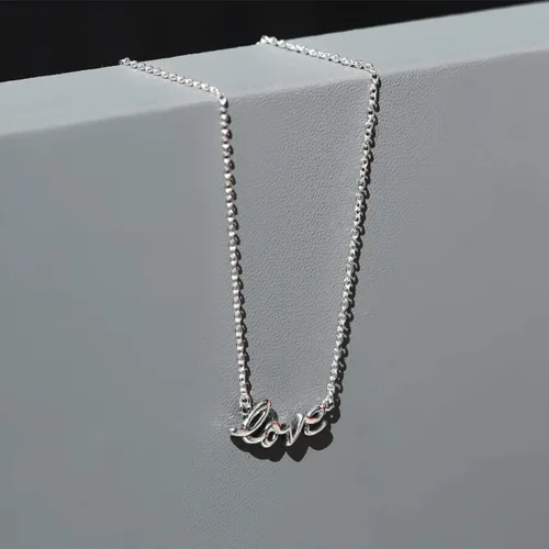 Miniatura 4 de Boma Collar de amor de plata de ley, 16 pulgadas, Metal