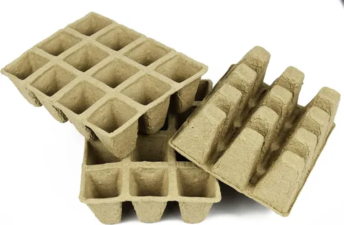 Miniatura 6 de Juego de 6 macetas de turba biodegradables y ecológicas. Bandeja de 12 macetas de 3 pulgadas - Macetas de turba recicladas no blanqueadas perfectas